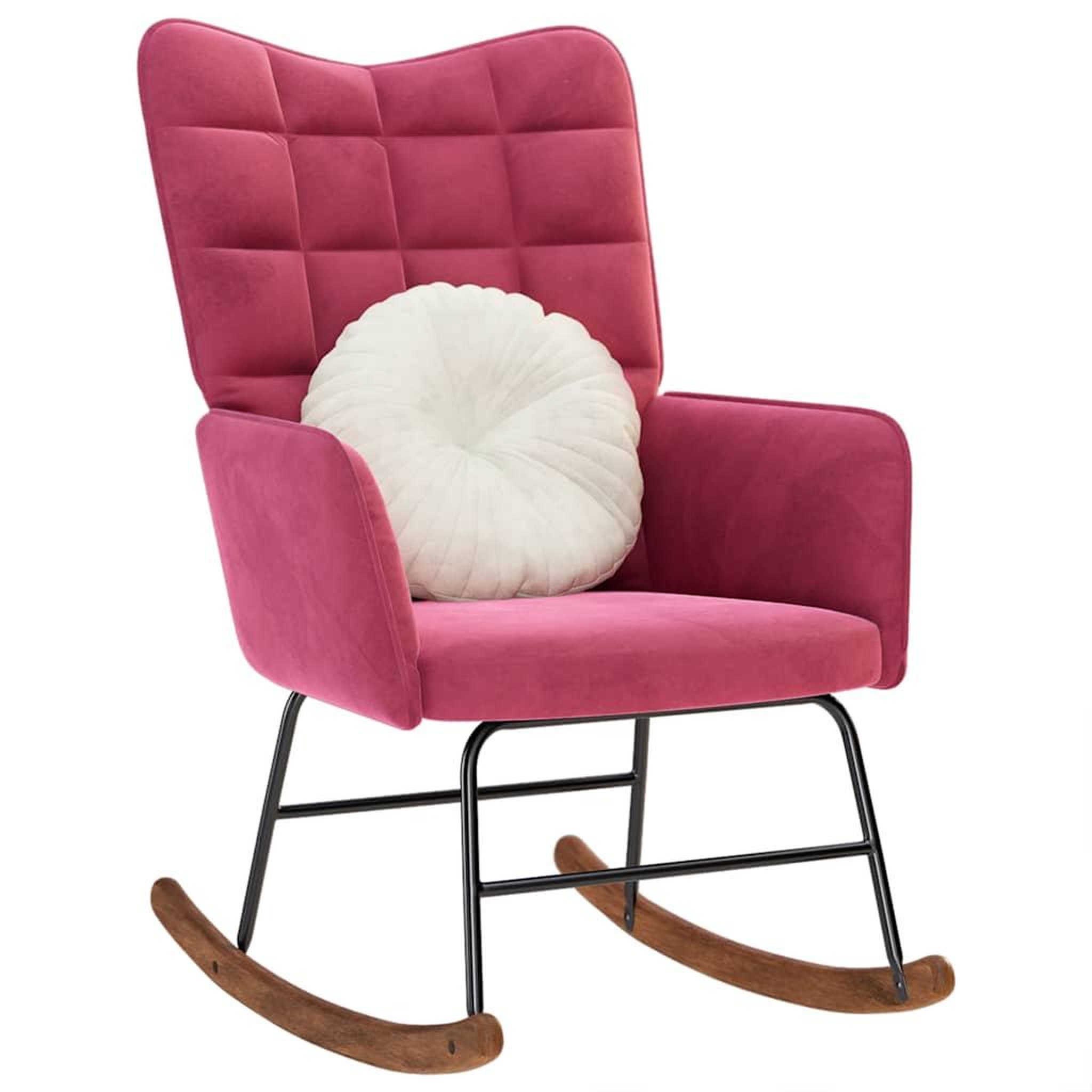 VIDAXL Chaise a bascule Rouge bordeaux Velours