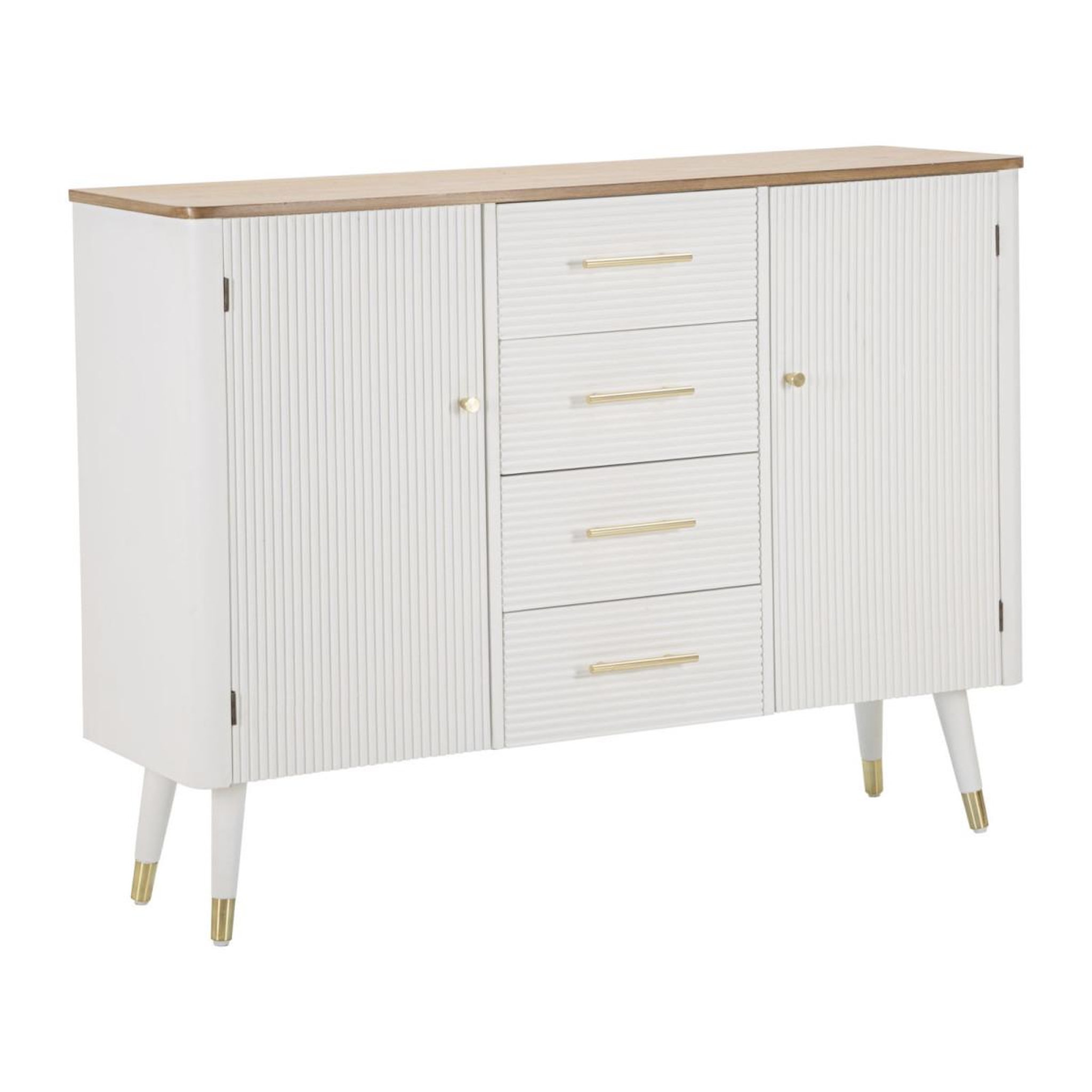 Paris Prix Buffet 2 portes & 4 tiroirs en bois  matera  117cm blanc & naturel