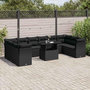 Voir la diapositive 1 : VIDAXL Salon de jardin 11 pcs avec coussins noir resine tressee