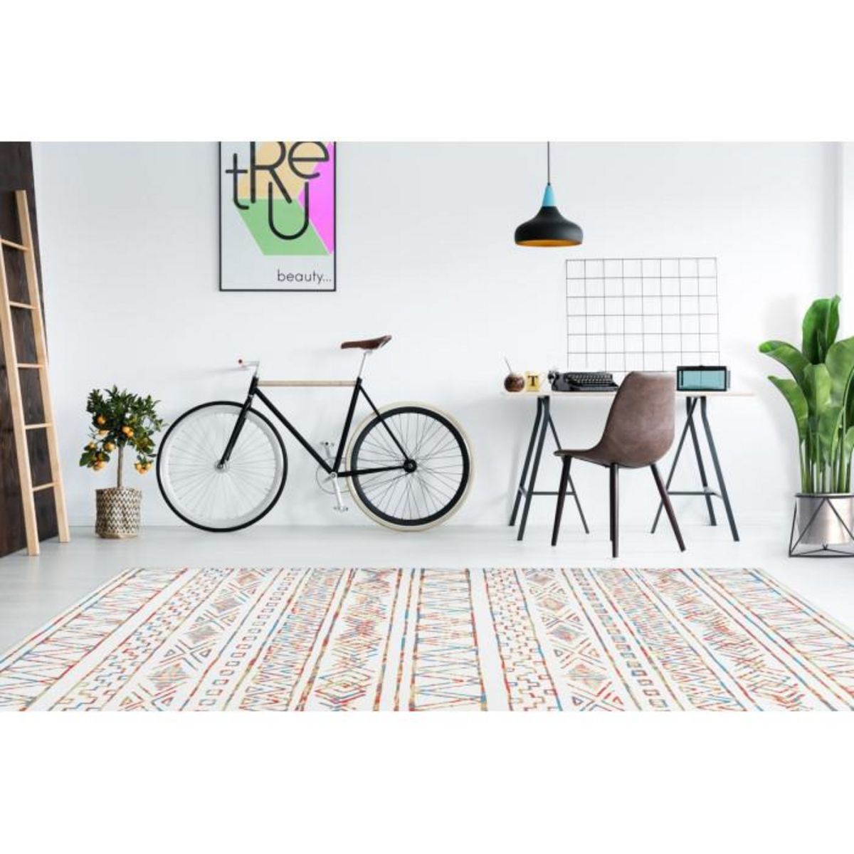 Paris Prix Tapis Ethnique à Poils Courts  Galaxy IX  Beige