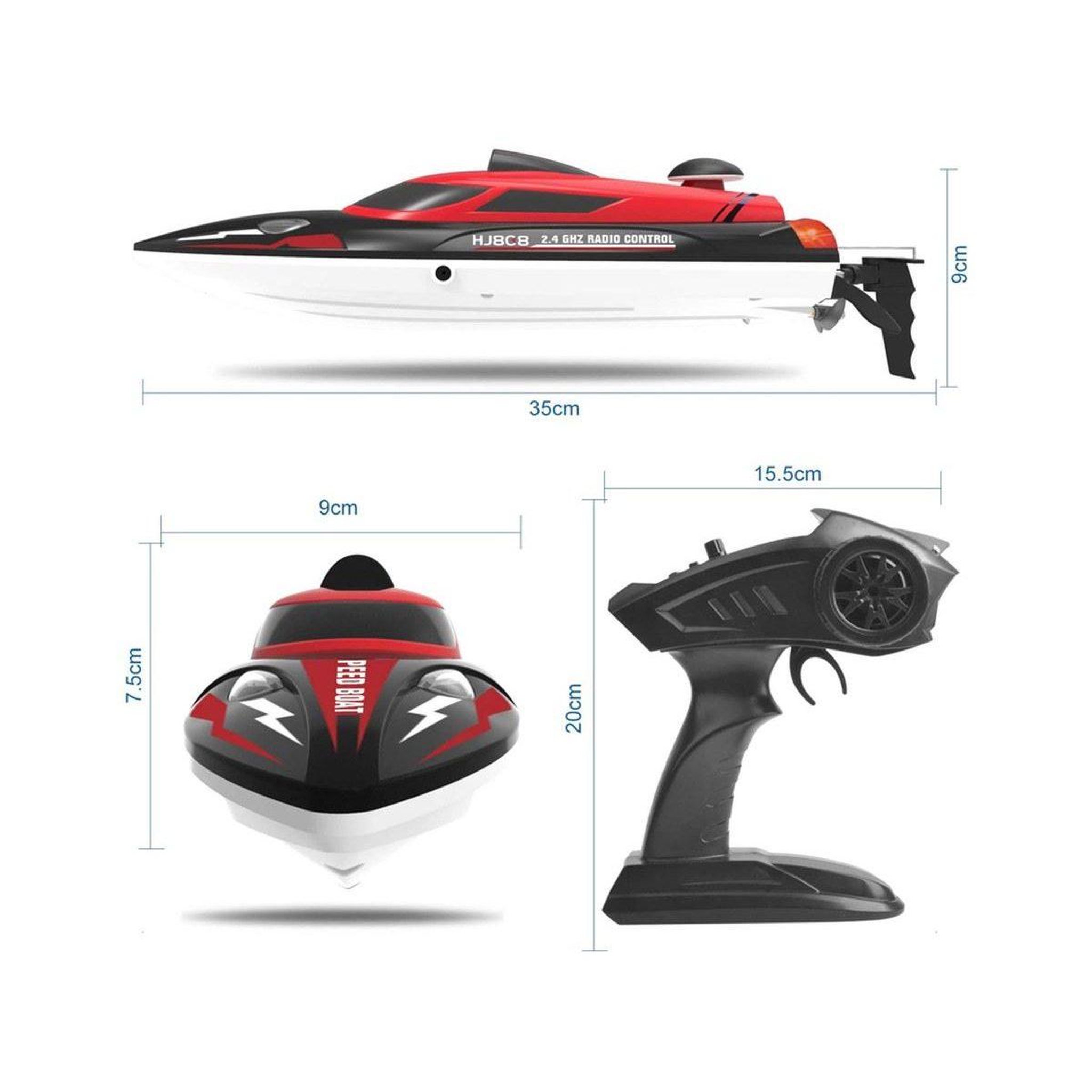 Voir la diapositive 3 : 1001JOUETS Bateau Télécommandé - 2,4Ghz - Rouge