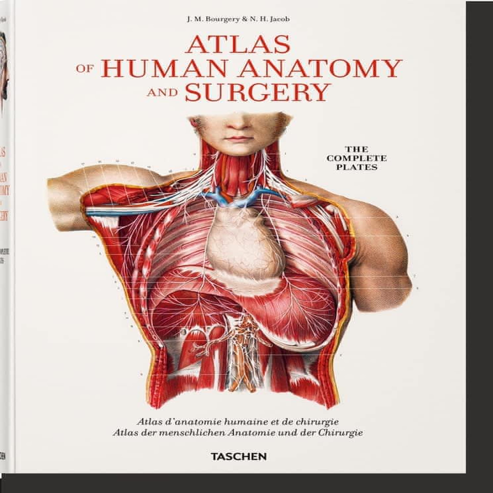 ATLAS D'ANATOMIE HUMAINE ET DE CHIRURGIE. EDITION FRANCAIS-ANGLAIS-ALLEMAND, Bourgery Jean-Baptiste-Marc