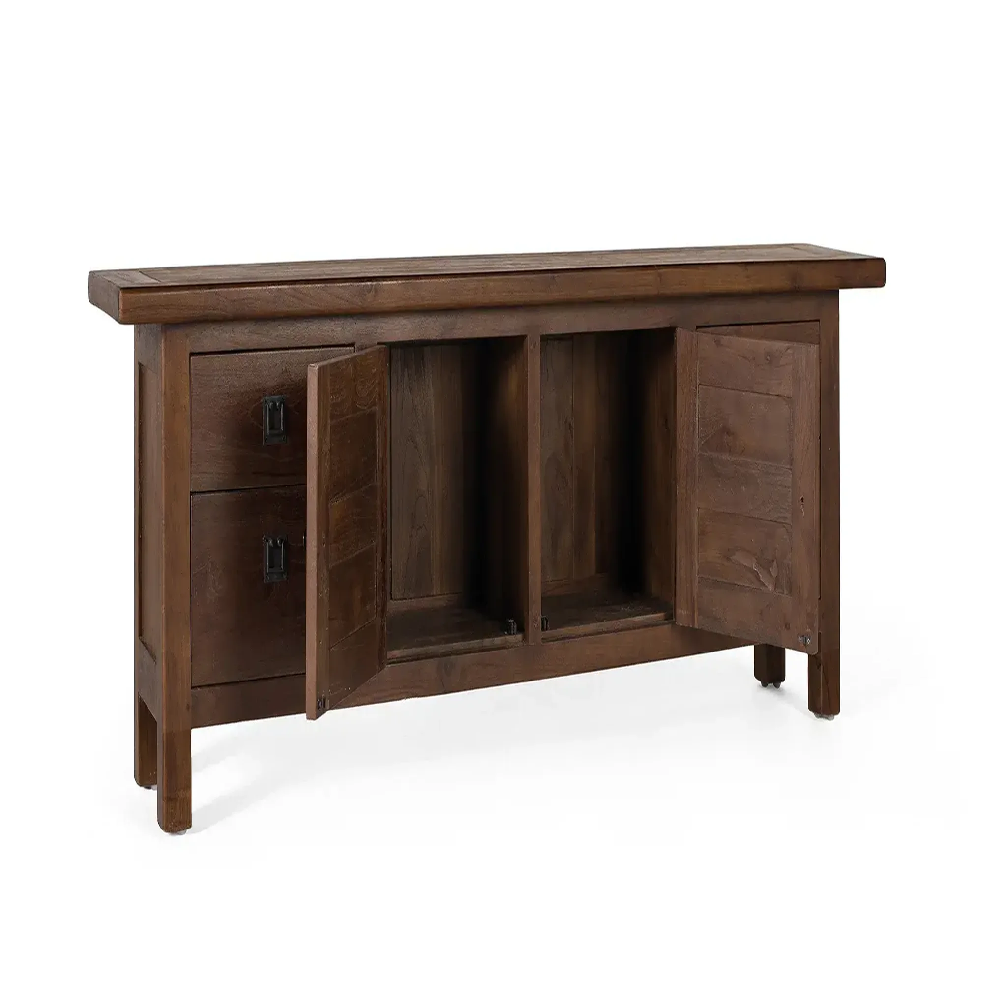 Voir la diapositive 2 : GINER Y COLOMER SL Meuble tv en bois de teck 180 cm style colonial contemporain