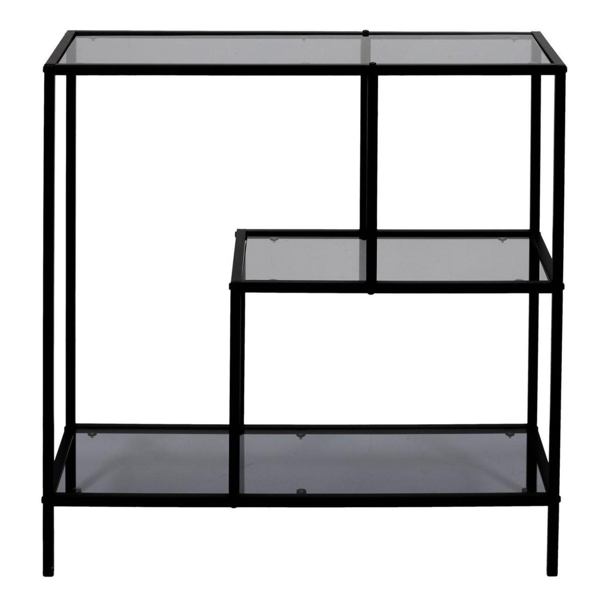Voir la diapositive 2 : The Home Deco Factory Étagère en Verre Fumé  Edison  80cm Noir