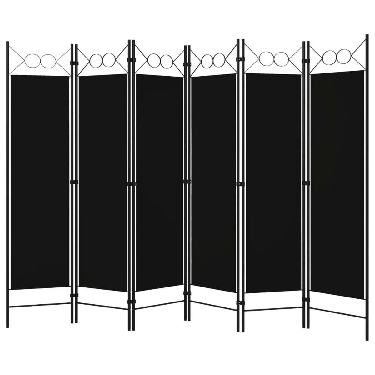 VIDAXL Cloison de separation 6 panneaux Noir 240x180 cm