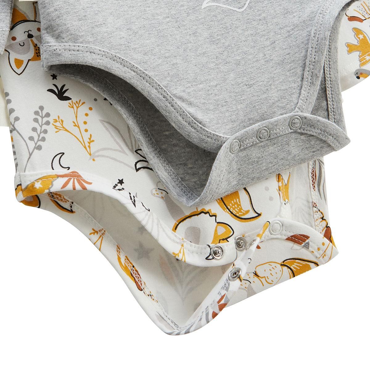 Petit Béguin Lot de 2 bodies bébé manches longues Petit Loup