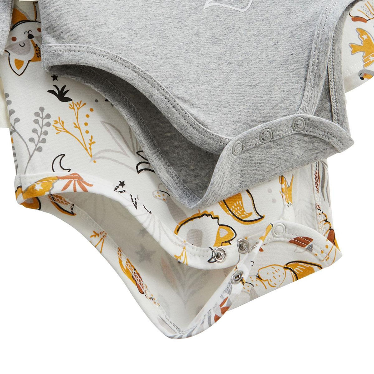 Petit Béguin Lot de 2 bodies bébé manches longues Petit Loup