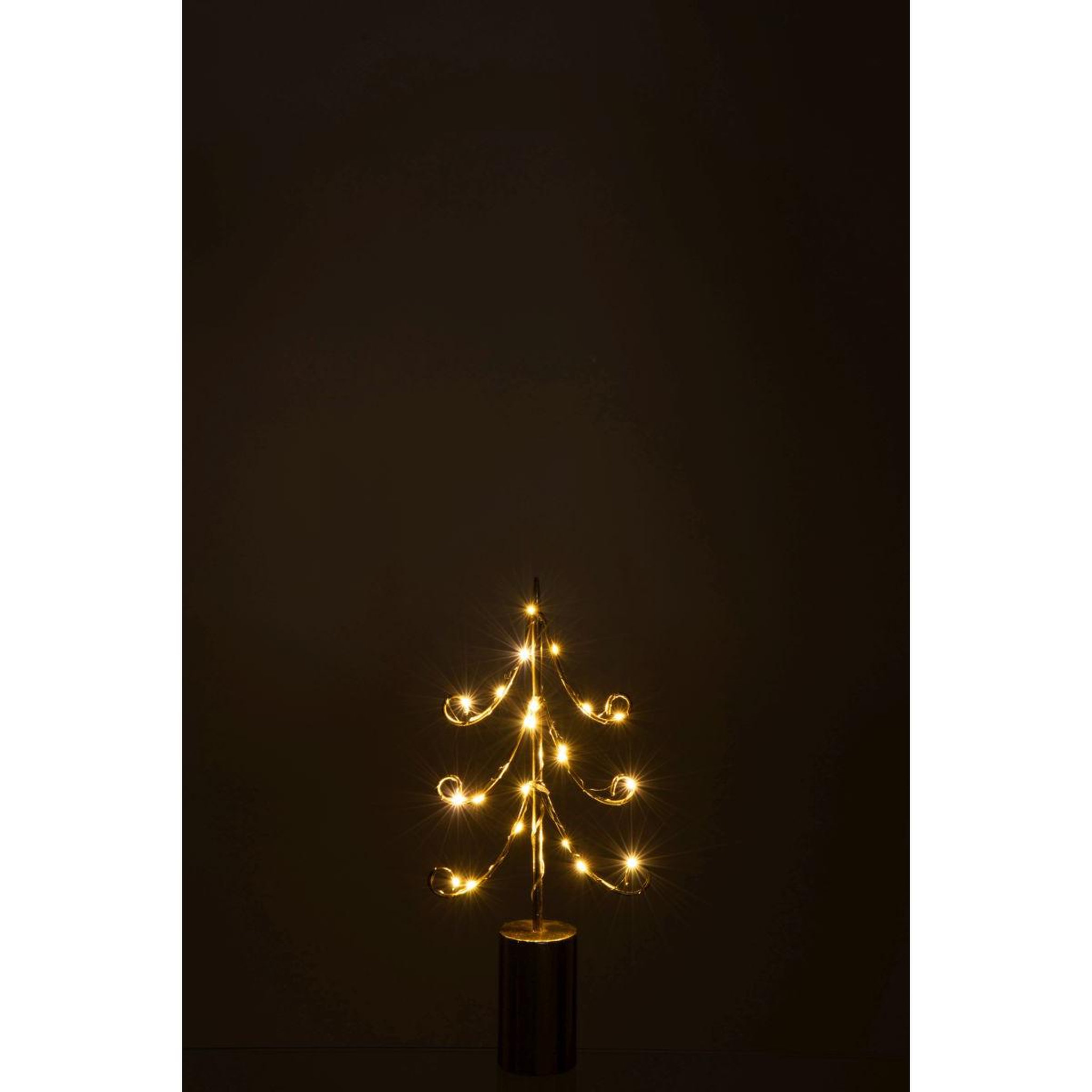 Voir la diapositive 6 : J-LINE Sapin à led en métal  cylindre  42cm doré