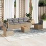 Voir la diapositive 1 : VIDAXL Salon de jardin avec coussins 7 pcs beige resine tressee