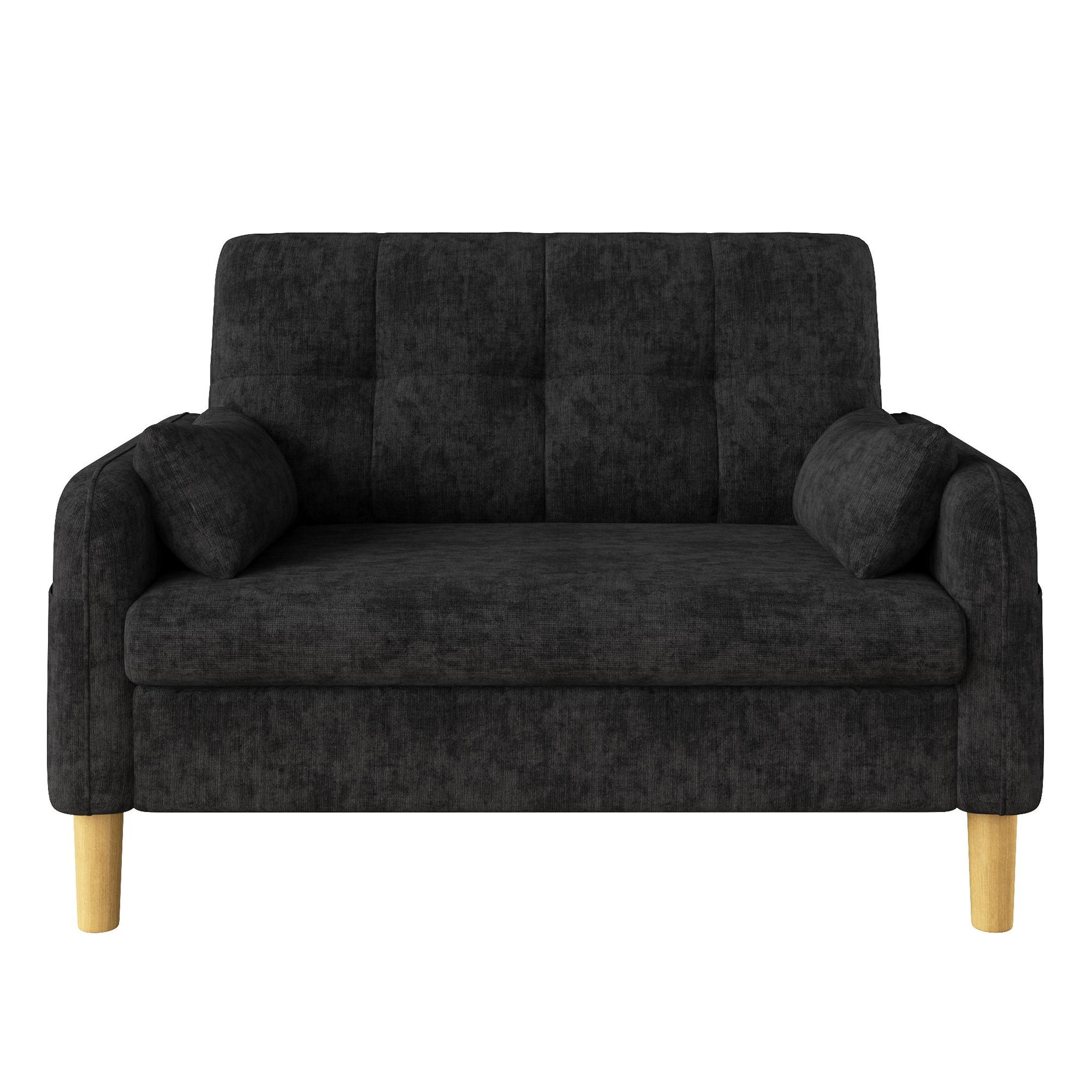 Voir la diapositive 1 : MERAX Canapé 2 places compact avec 2 coussins rangement latéral tissu chenille