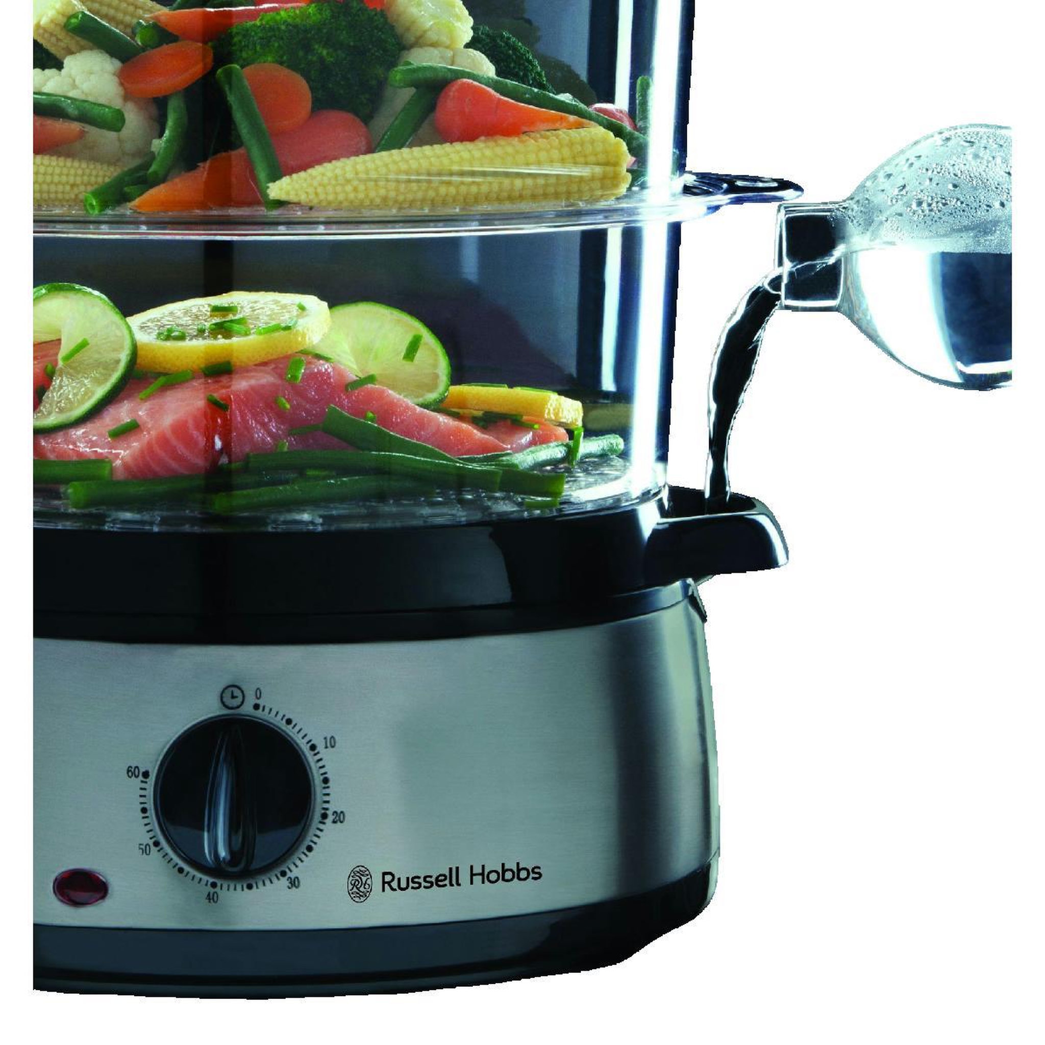 Voir la diapositive 2 : RUSSELL Cuiseur vapeur Russell Hobbs 19270-56 Noir et Argent 9 litres