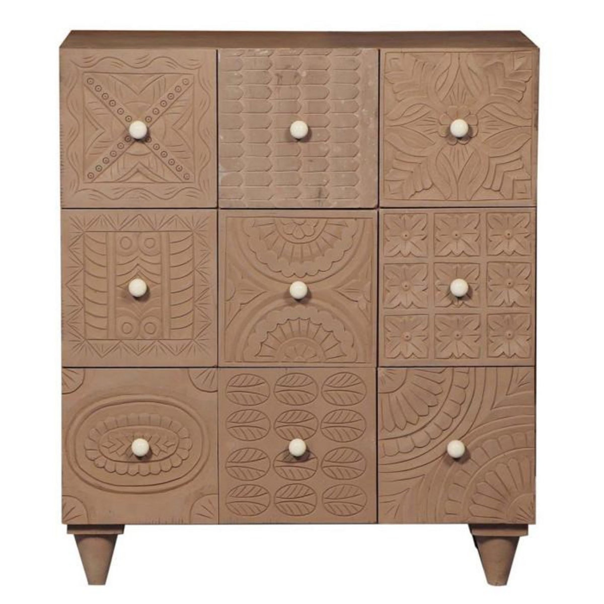 Paris Prix Commode Design 9 Tiroirs  Lanbo  95cm Marron