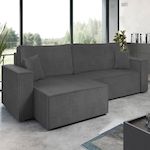 BEST MOBILIER Cezanne - canapé d'angle réversible 5 places convertible avec coffre en velours côtelé. Coloris disponibles : Beige