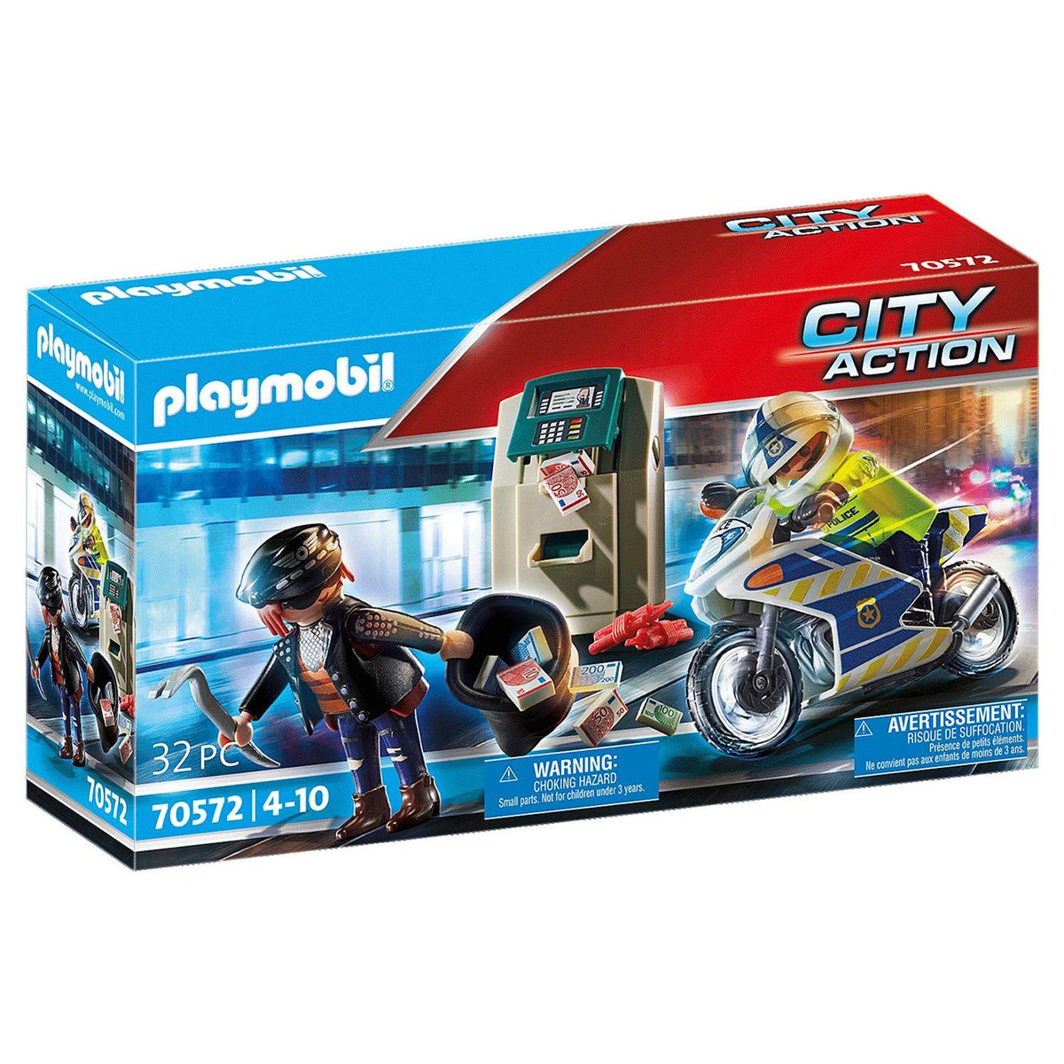 PLAYMOBIL 70572 - City Action - Police policier avec moto et voleur