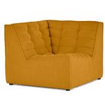 LISA DESIGN Ellie - module d'angle en velours texturé. Coloris disponibles : Orange, Bleu, Gris, Noir, Beige, Jaune