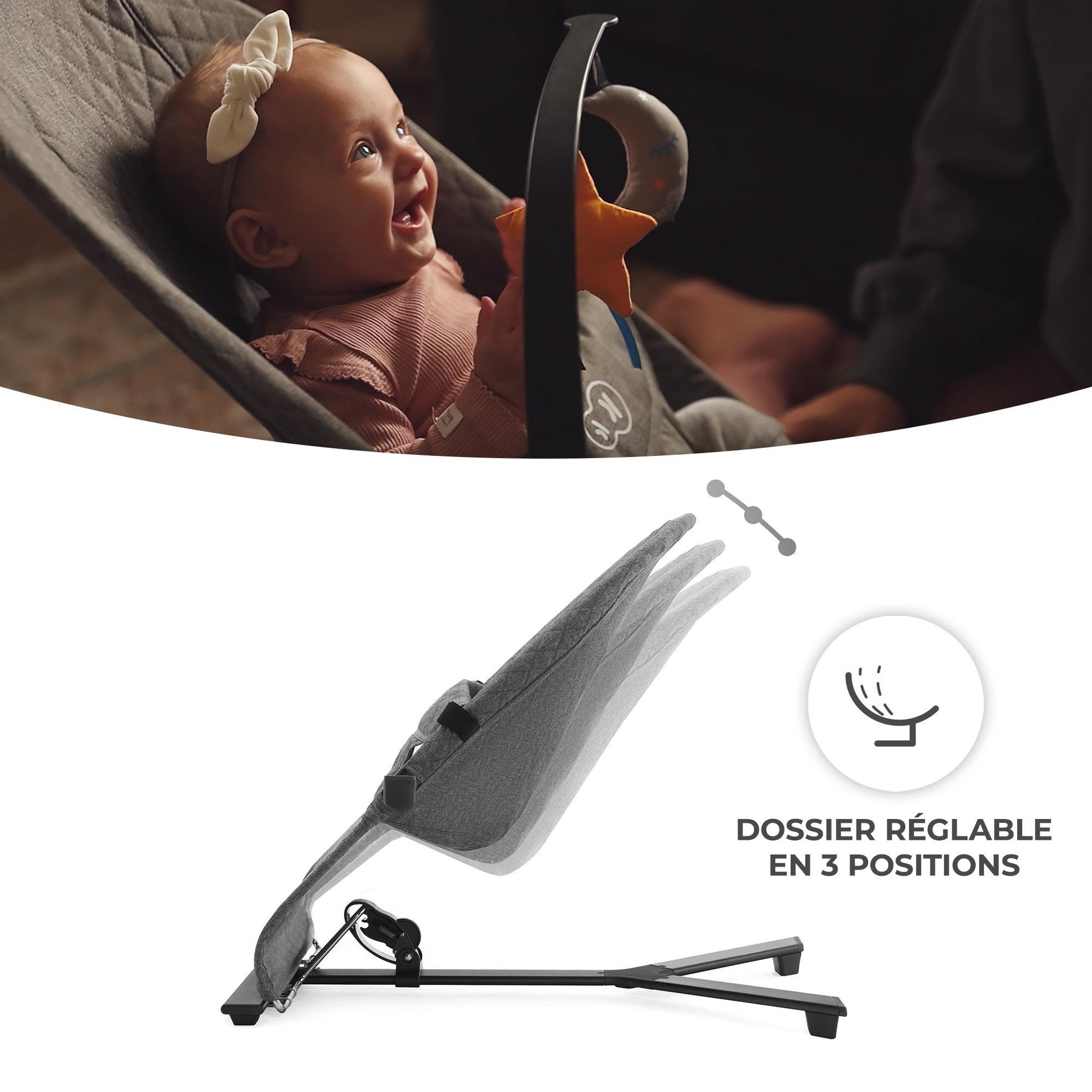 Voir la diapositive 5 : KINDERKRAFT Balancelle électrique bébé 2 en 1 avec fonction transat