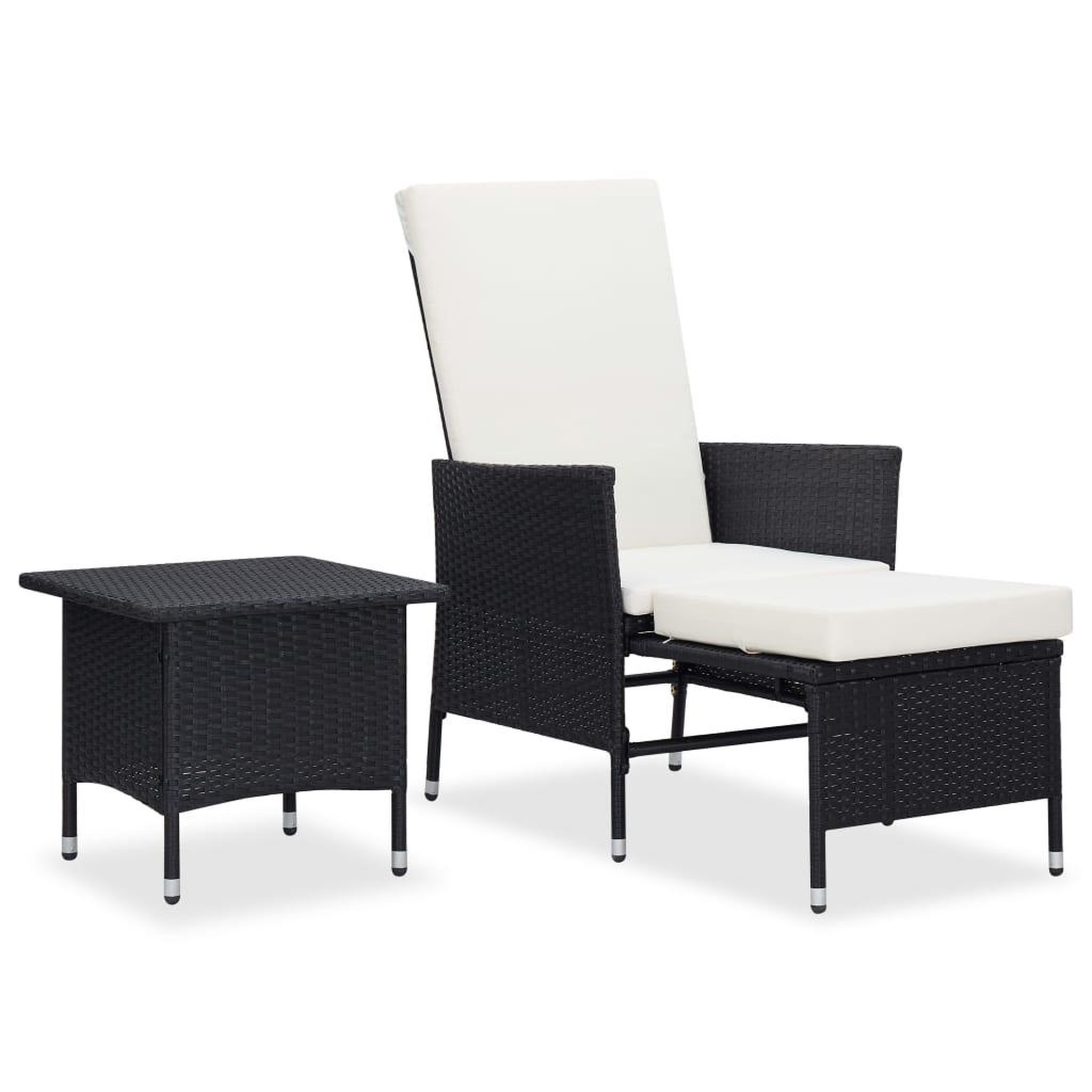 Voir la diapositive 1 : VIDAXL Salon de jardin 2 pcs avec coussins Resine tressee Noir