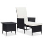 Voir la diapositive 1 : VIDAXL Salon de jardin 2 pcs avec coussins Resine tressee Noir