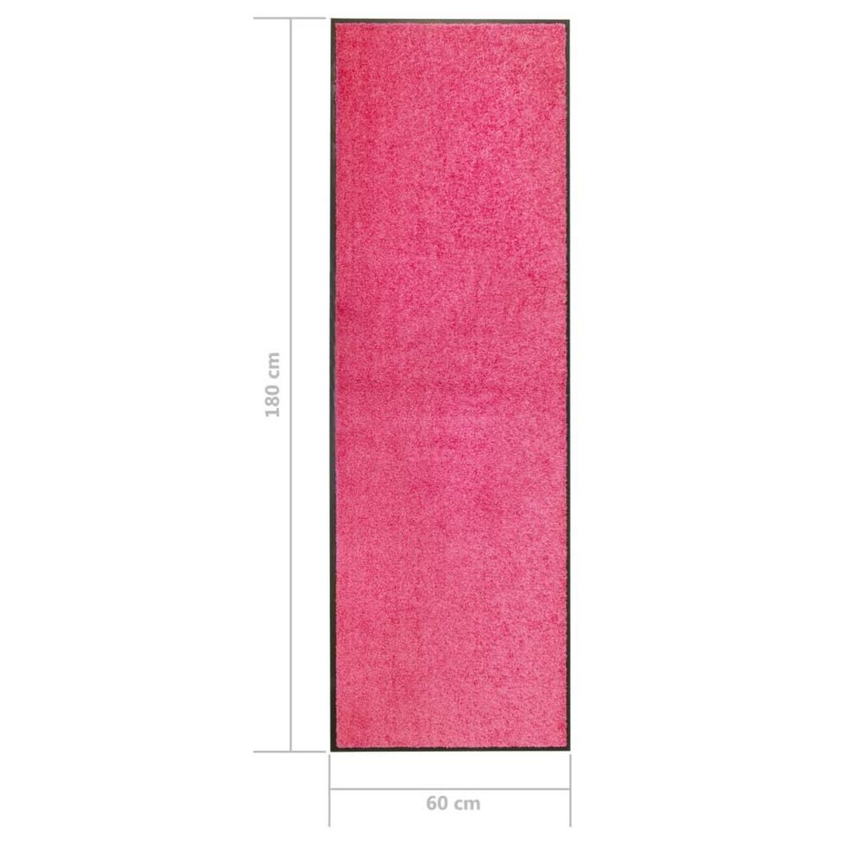 VIDAXL Paillasson lavable Rose 60x180 cm