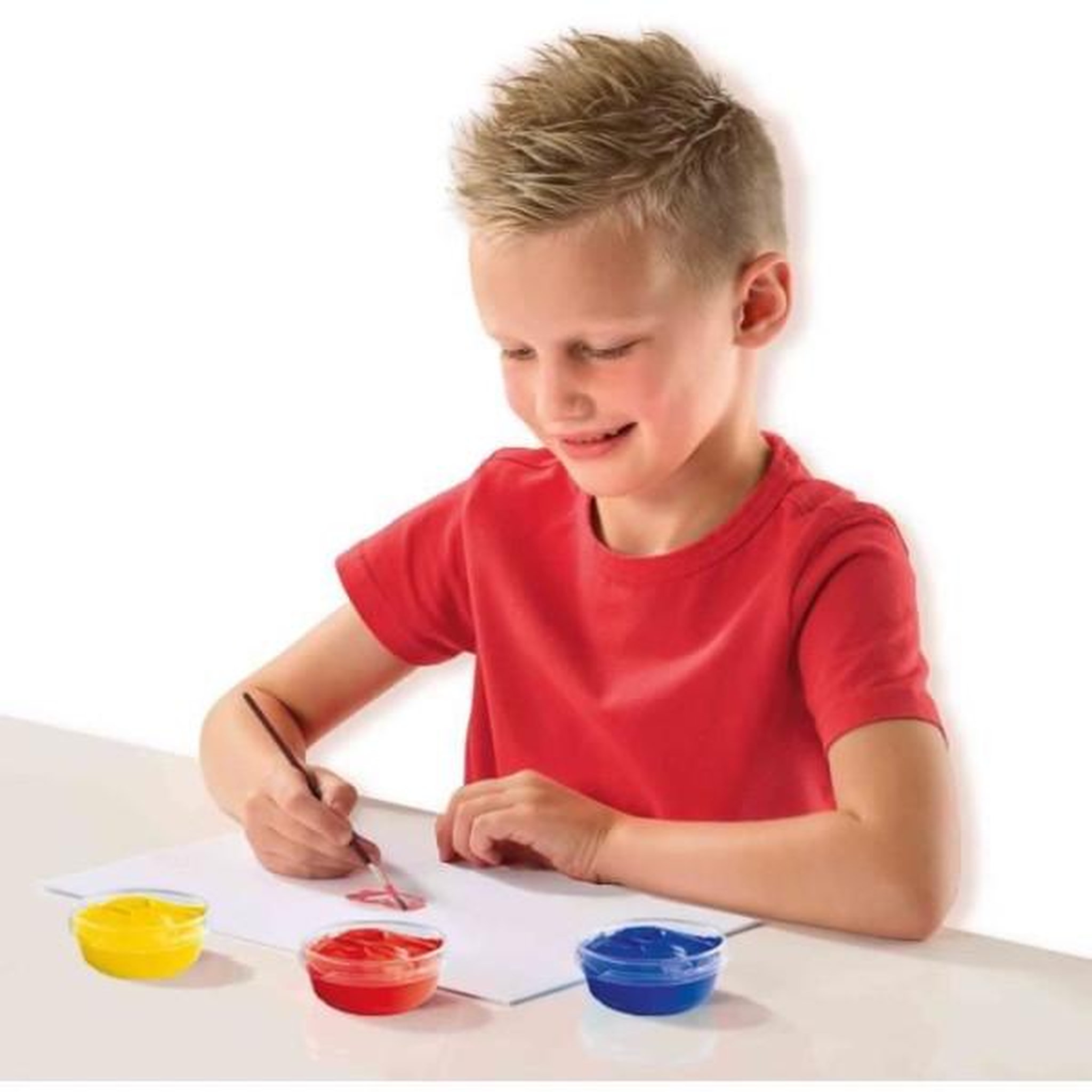 Voir la diapositive 3 : SES Creative Gouache (6x45ml) - SES CREATIVE - Six couleurs : rouge, bleu, blanc, noir, vert et jaune.