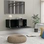 Voir la diapositive 3 : VIDAXL Meuble TV Noir 80x30x30 cm Bois d'ingenierie