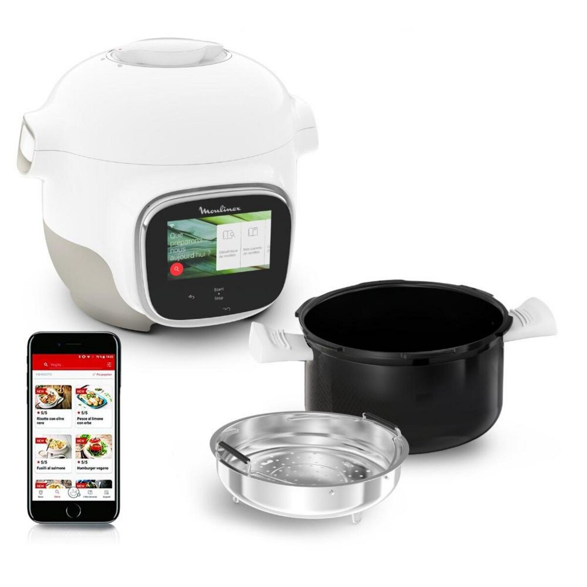 MOULINEX Multicuiseur intelligent 3l 900w blanc/argent - YY5132FB