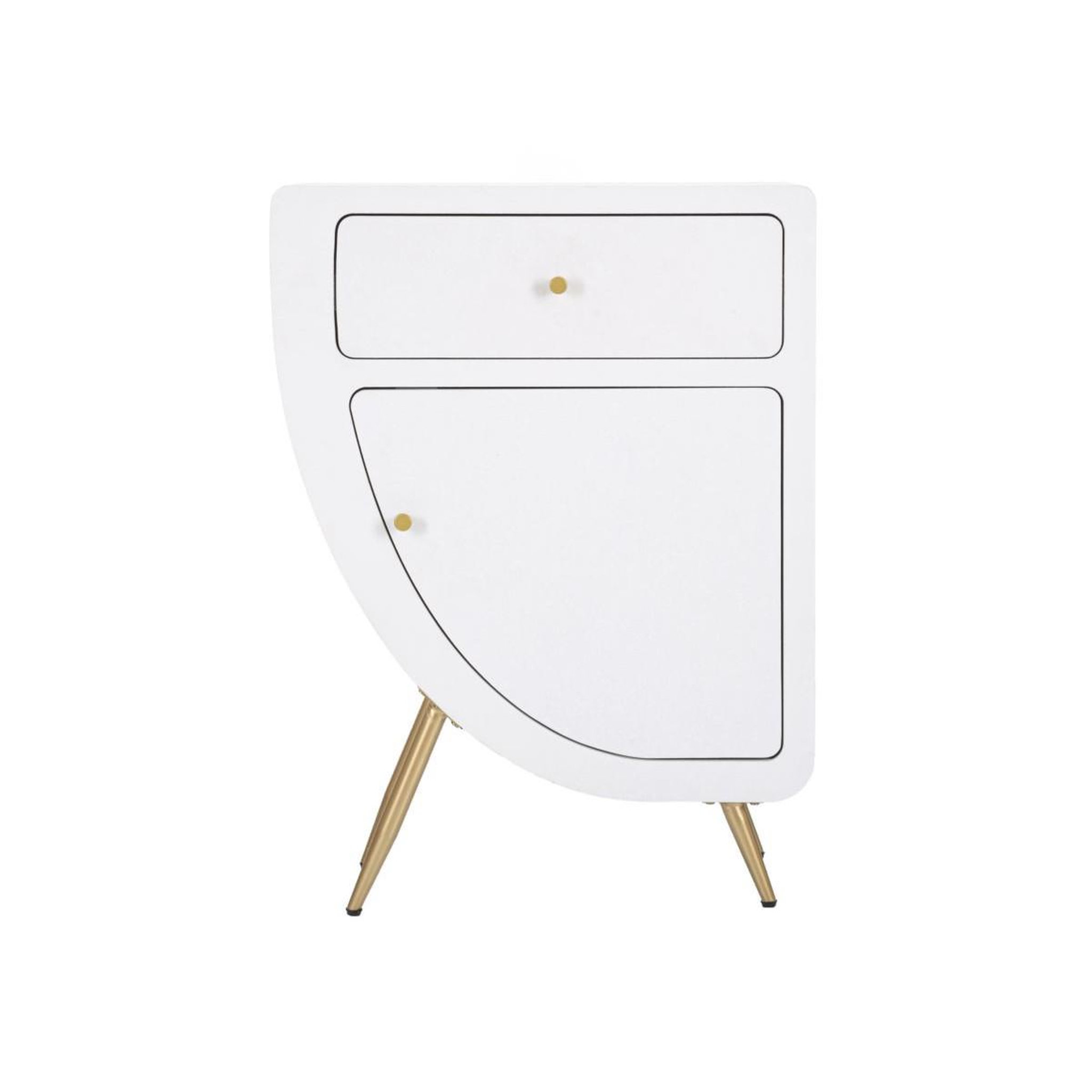Voir la diapositive 2 : Paris Prix Table de chevet design  venus  79cm blanc & or