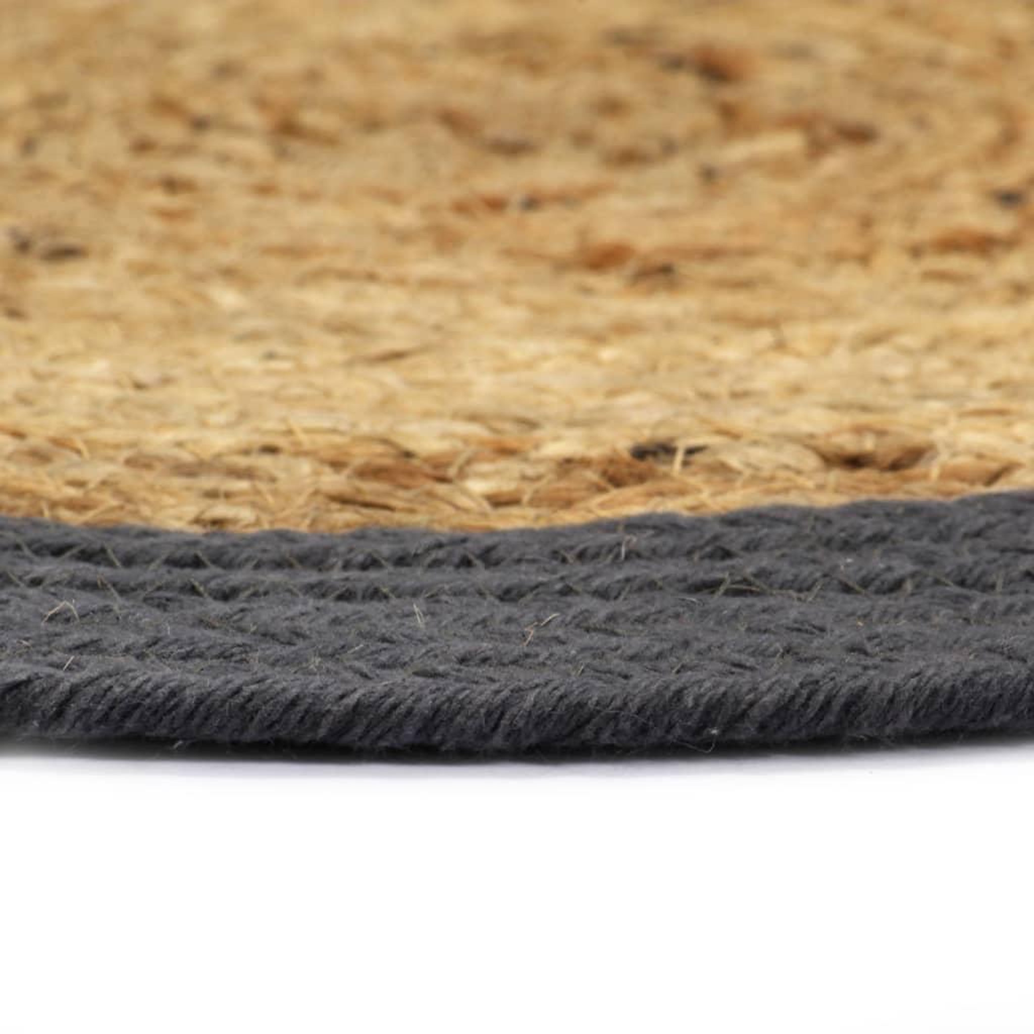 Voir la diapositive 3 : VIDAXL Napperons 6 pcs Naturel et anthracite 38 cm Jute et coton
