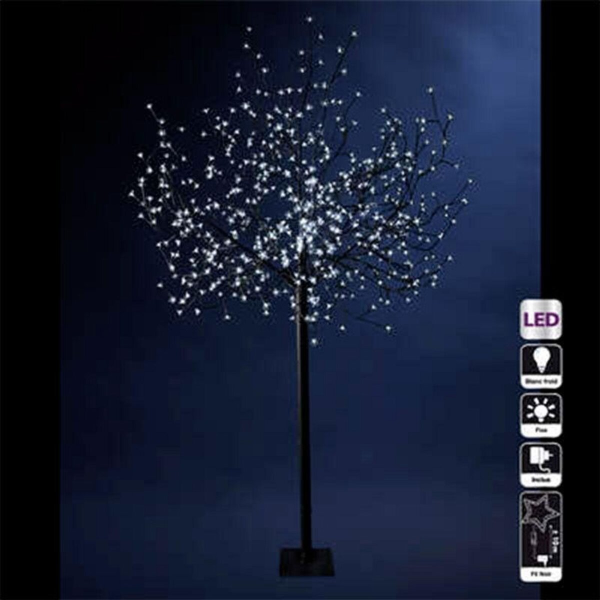 Paris Prix Arbre Lumineux 600 LEDs Prunus 250cm Blanc Froid pas cher 