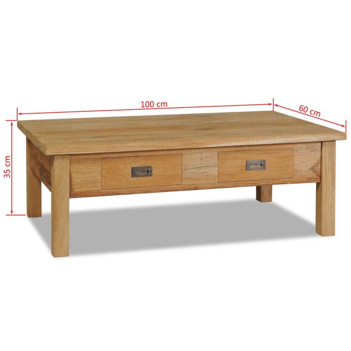 VIDAXL Table basse teck massif 100x60x35 cm