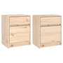 Voir la diapositive 2 : VIDAXL Tables de chevet 2 pcs 40x31x50 cm bois de pin massif