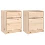 Voir la diapositive 2 : VIDAXL Tables de chevet 2 pcs 40x31x50 cm bois de pin massif