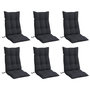 Voir la diapositive 3 : VIDAXL Coussins de chaise a dossier haut lot de 6 noir tissu oxford