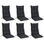 Voir la diapositive 3 : VIDAXL Coussins de chaise a dossier haut lot de 6 noir tissu oxford