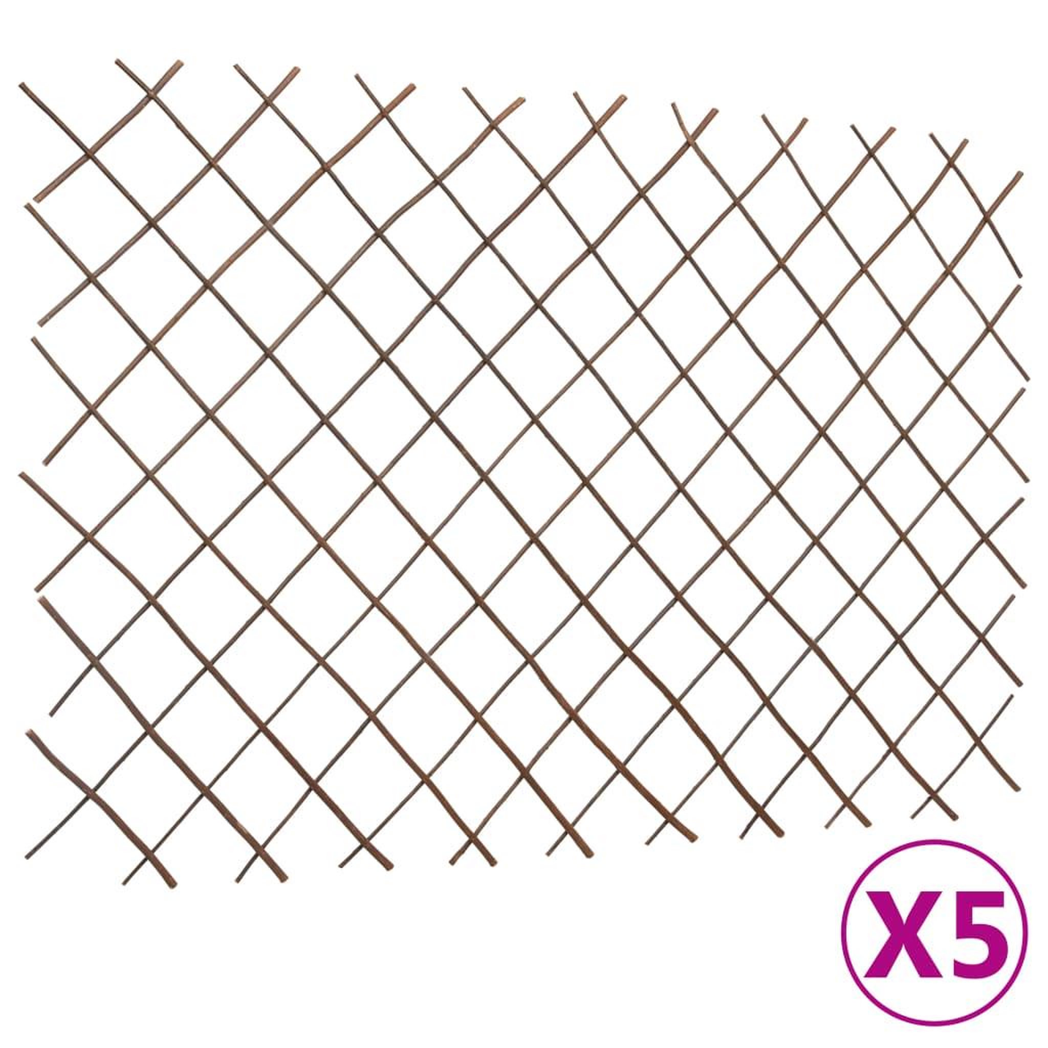 VIDAXL Clotures en treillis de saule 5 pcs 180x120 cm