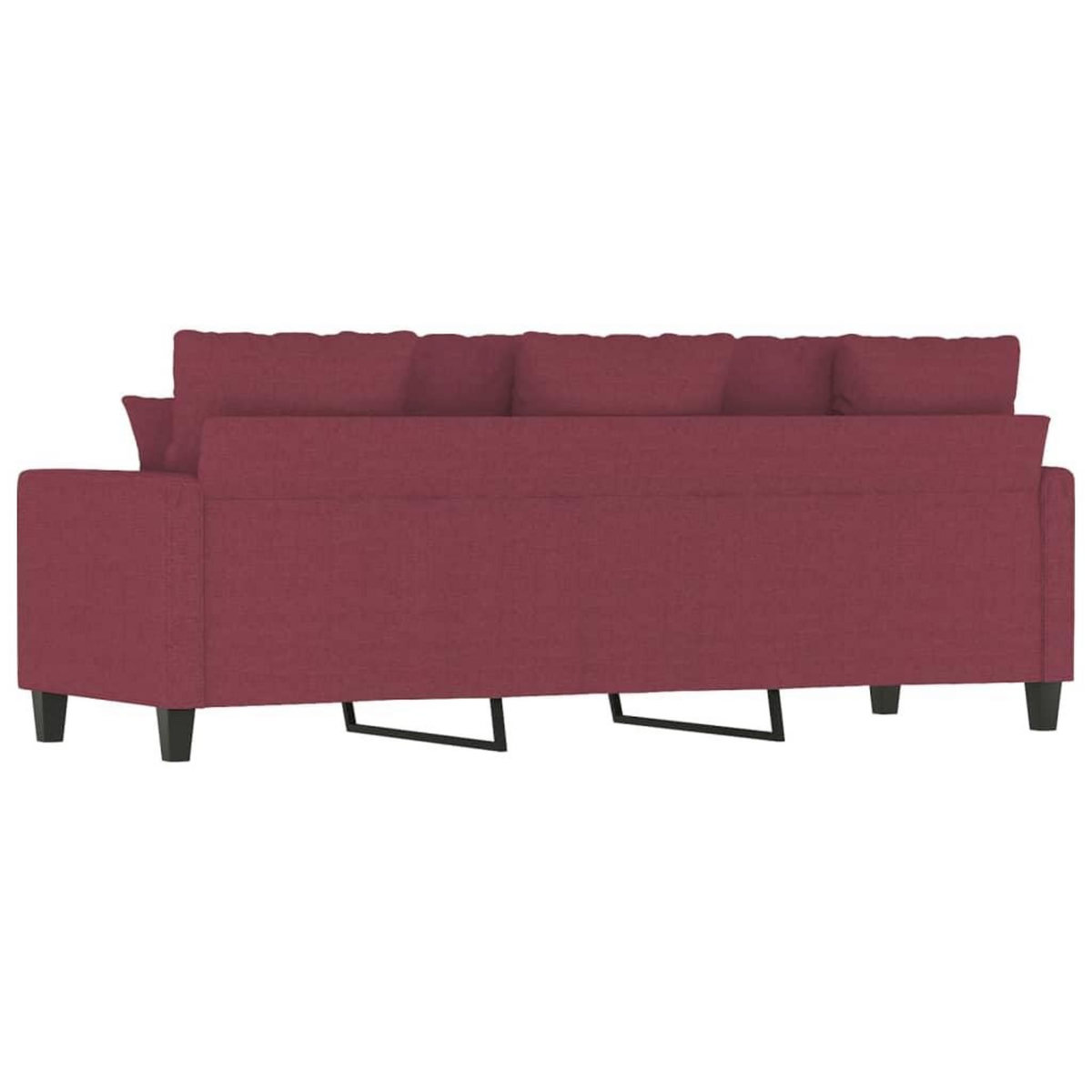 VIDAXL Canape a 3 places Rouge bordeaux 180 cm Tissu