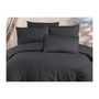 Voir la diapositive 4 : GENERIQUE Parure de lit - 1 housse de couette 220x240 cm + 2 taies d'oreiller 60x60 cm - 80% coton, 20% polyester - Anthracite
