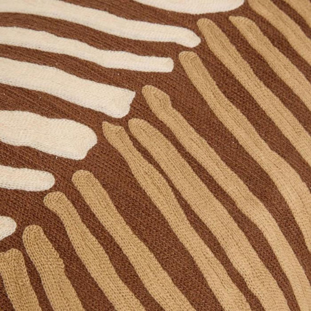 ATMOSPHERA Coussin Déco Brodé  Hary  35x75cm Marron