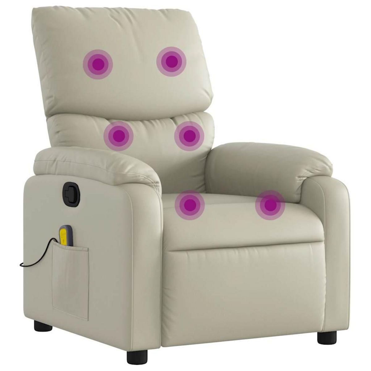 VIDAXL Fauteuil inclinable de massage Creme Similicuir