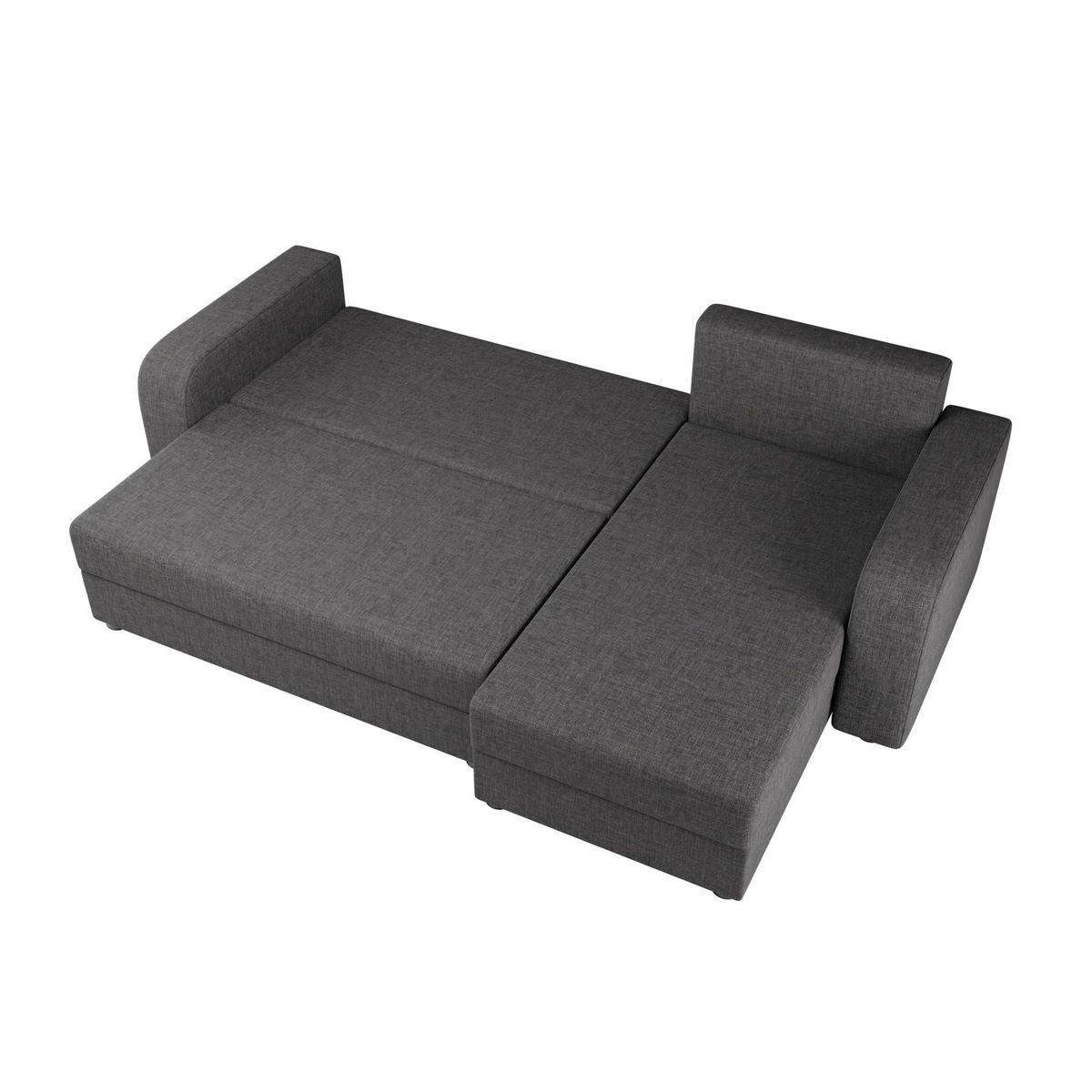 BEST MOBILIER Harvey - canapé d'angle réversible 4 places convertible avec coffre en tissu