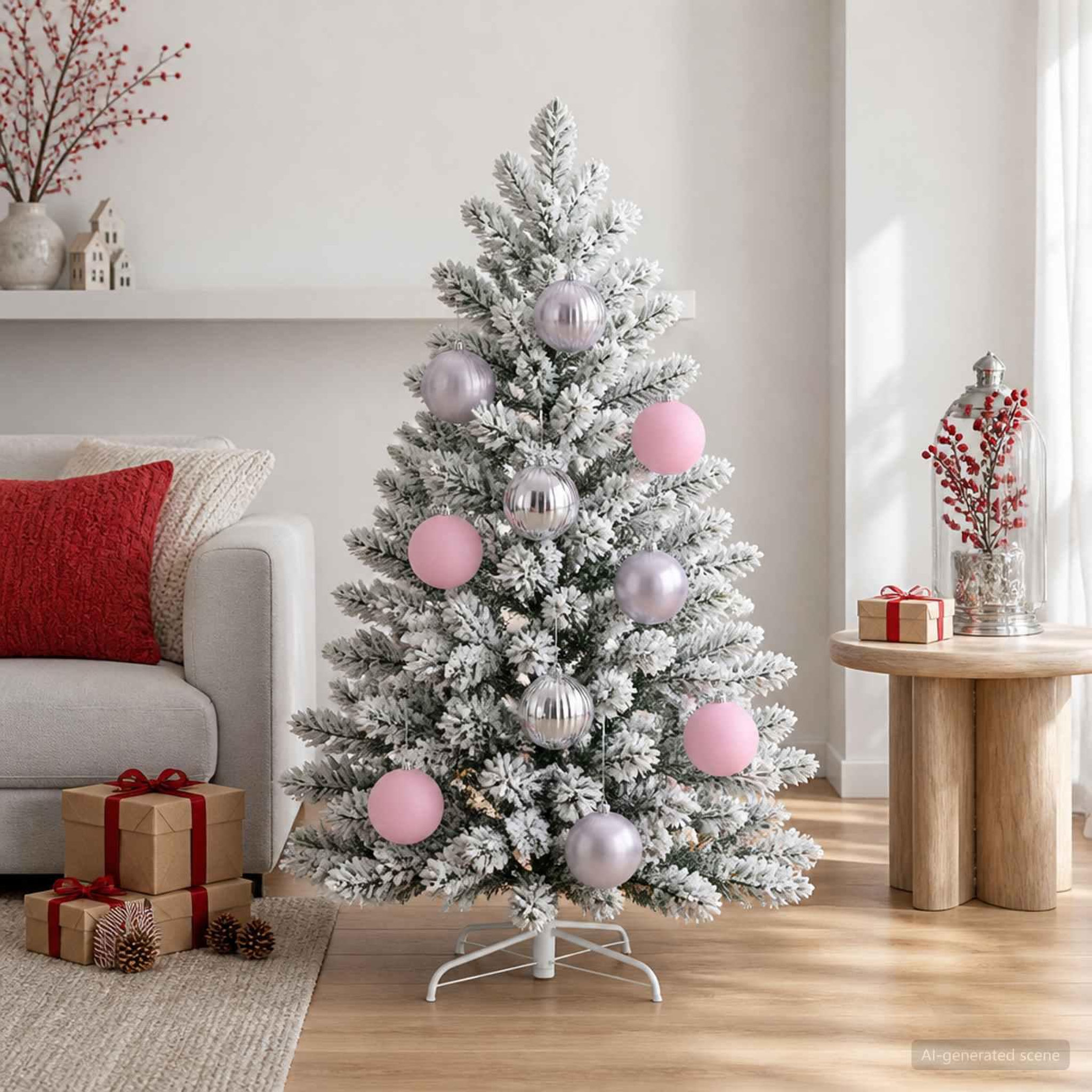 Voir la diapositive 2 : VIDAXL Lot de boules de Noël XXL 4 pc Rose Diam. 20 cm Plastique