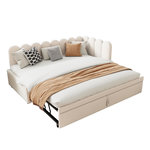 MERAX Lit gigogne rembourré. Coloris disponibles : Beige, Rose