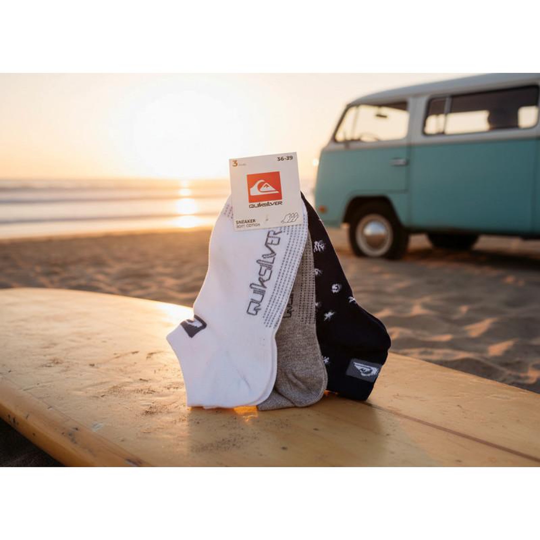 Voir la diapositive 4 : QUIKSILVER Quiksilver Pack de Chaussettes Enfant SNEAKER– Lot 6 Paires Sport