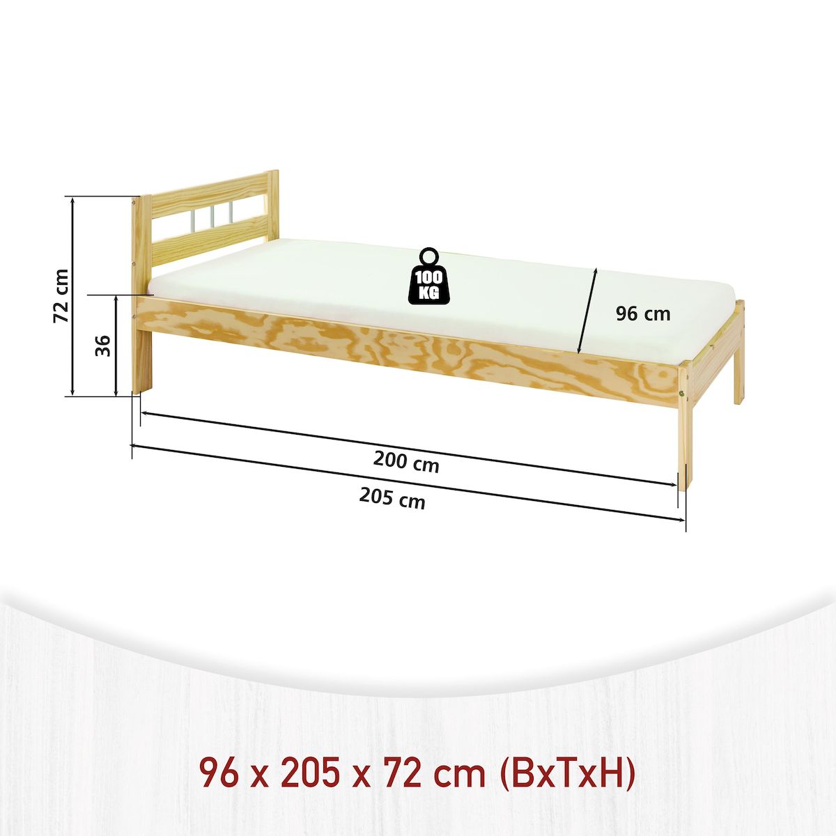 INTERLINK Lit simple JANA 90x200