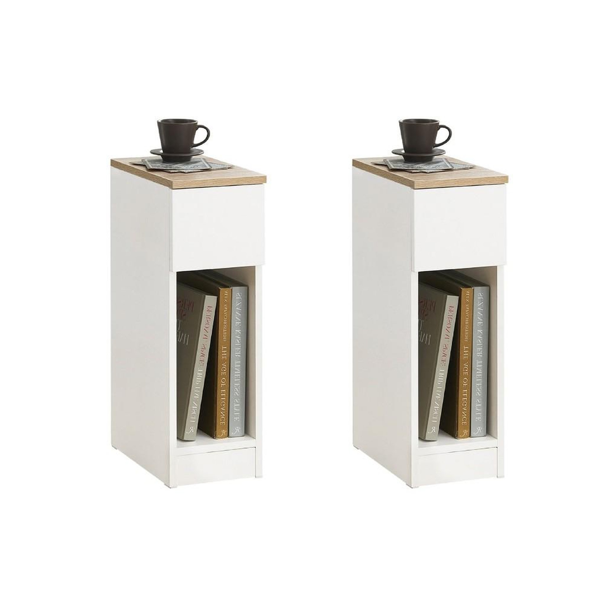 Voir la diapositive 1 : SOBUY SoBuy - Lot De 2 Tables De Chevet à 1 tiroir - Minimaliste - FBT111X2