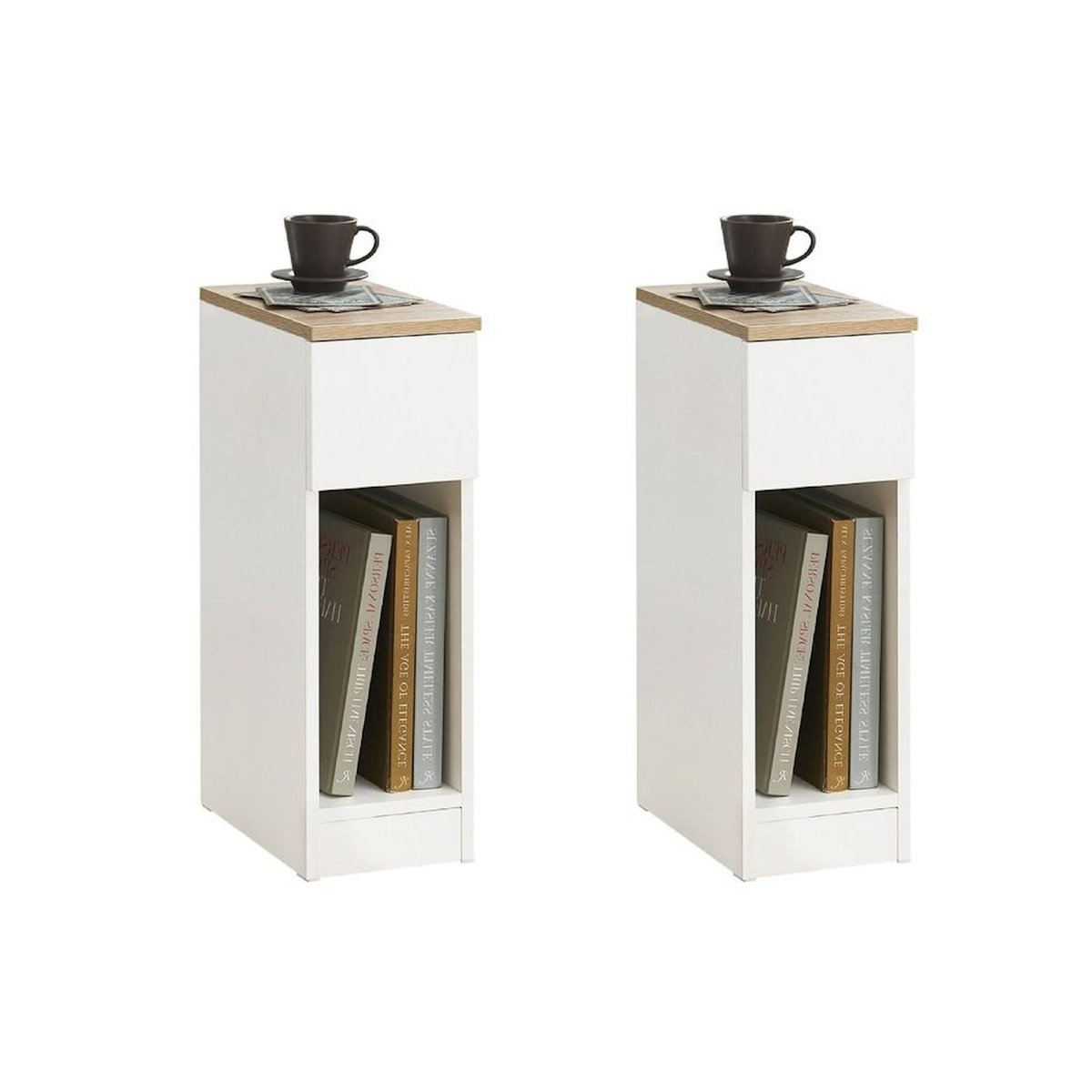 SOBUY SoBuy - Lot De 2 Tables De Chevet à 1 tiroir - Minimaliste - FBT111X2