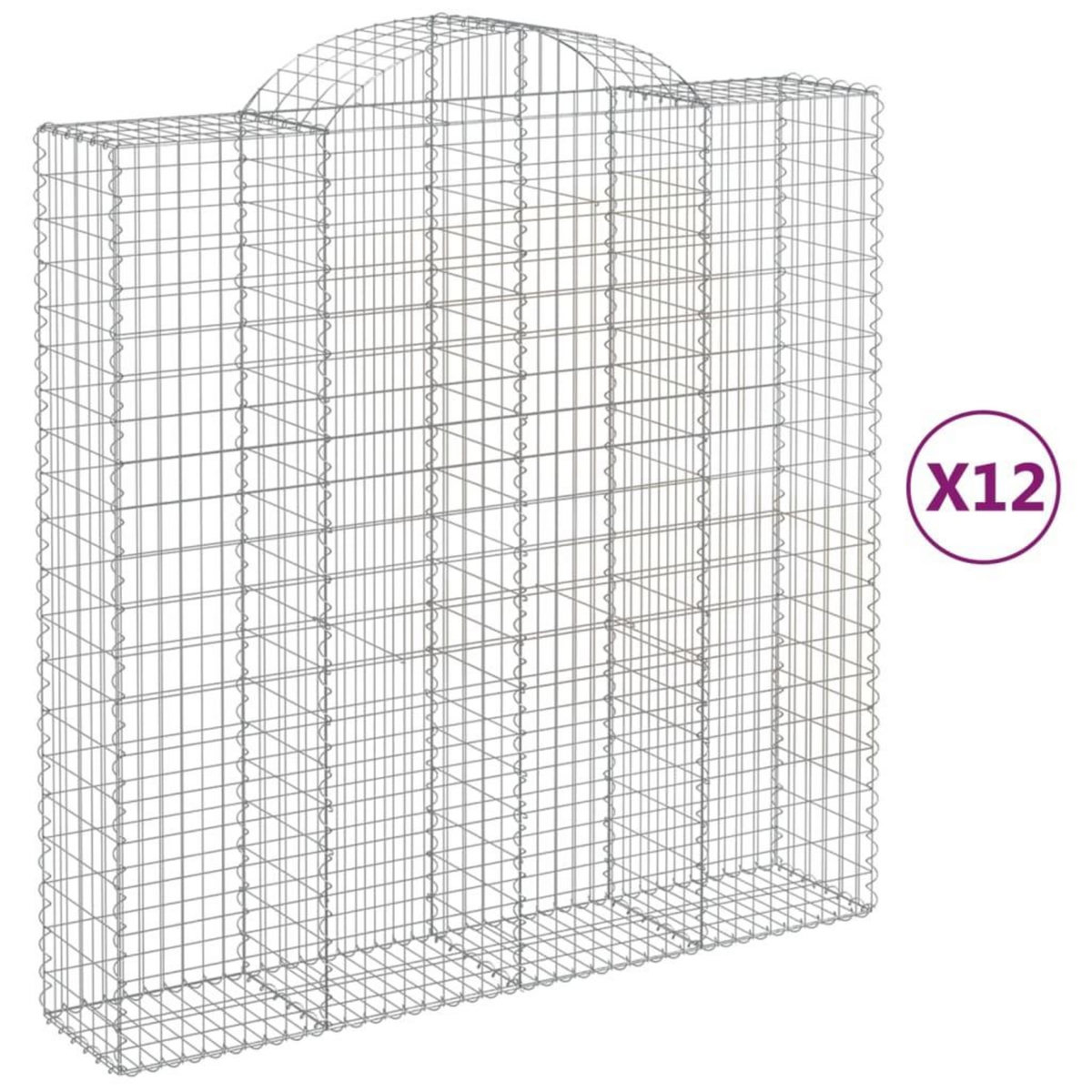 VIDAXL Paniers a gabions arques 12 pcs 200x50x200/220 cm Fer galvanise