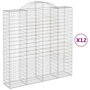 Voir la diapositive 2 : VIDAXL Paniers a gabions arques 12 pcs 200x50x200/220 cm Fer galvanise