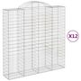 Voir la diapositive 2 : VIDAXL Paniers a gabions arques 12 pcs 200x50x200/220 cm Fer galvanise