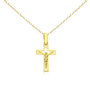 Voir la diapositive 1 : L'ATELIER D'AZUR Collier - Médaille Croix Or 18 Carats 750/000 - Christ sur la Croix - Chaine Dorée